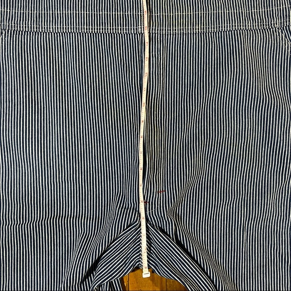 VINTAGE Dickies Blue White Hickory Striped 100% Cotton Bib Overalls - Picture 9 of 11